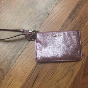 Pink sparkle coach wristlet